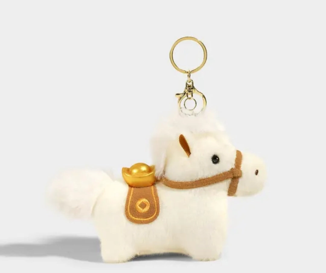 Nyoto Keyrings plush horse charm for bags and keys