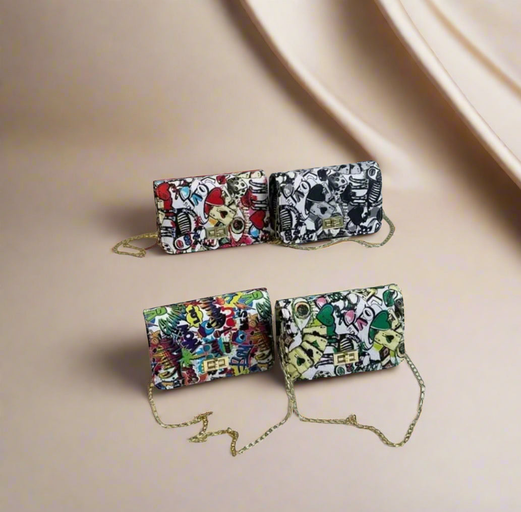 Aisha Bags vibrant fashion handbags in colorful designs with chains, perfect for stylish everyday use.