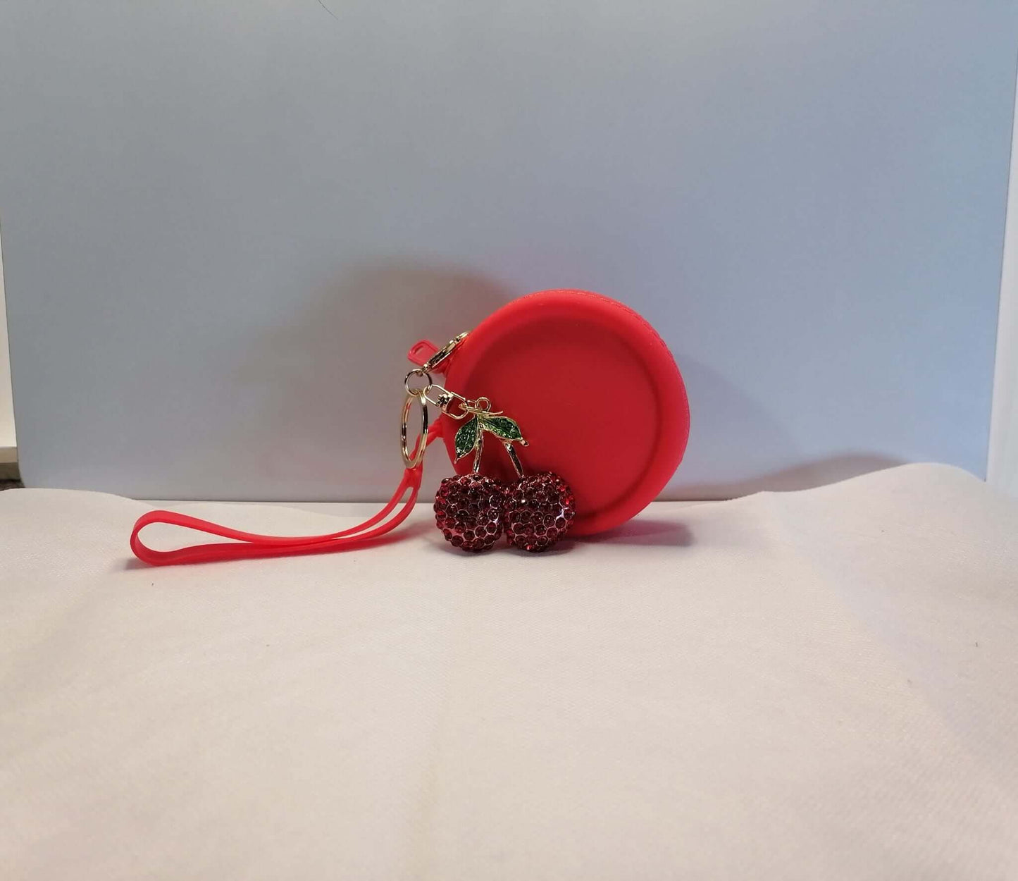 Chiamaka Coin Purse & Glass Crystal Charm Set — Round Silicone Purse | GrinSquid
