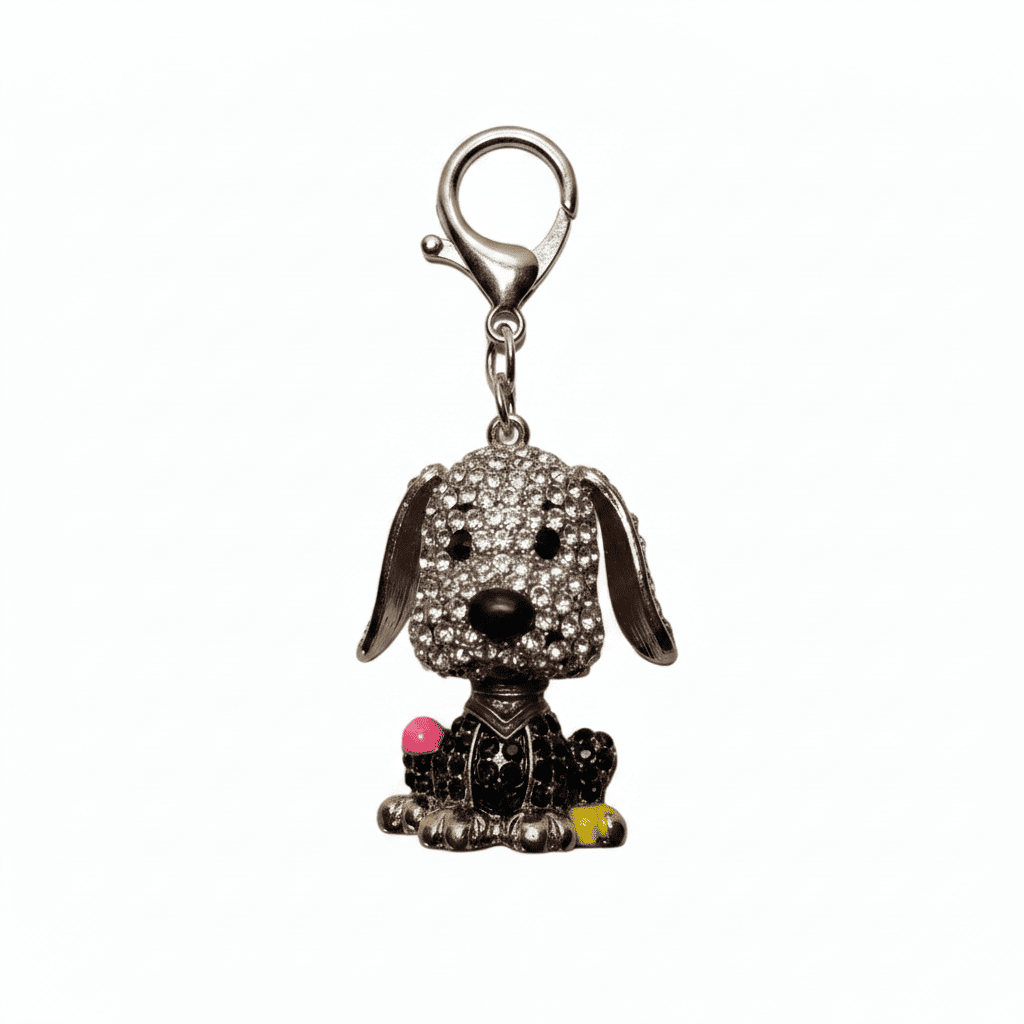 Adanna Rhinestone Poodle Keyring & Bag Charm | GrinSquid GrinSquid