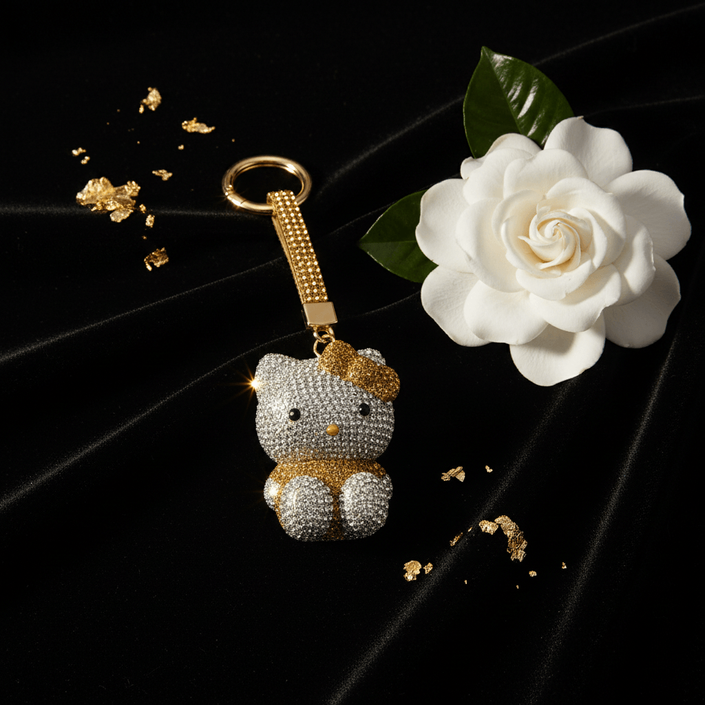 Zipporah Crystal Kitty Keyringaccessories,aesthetic bag,bag accessories,crystal-chic