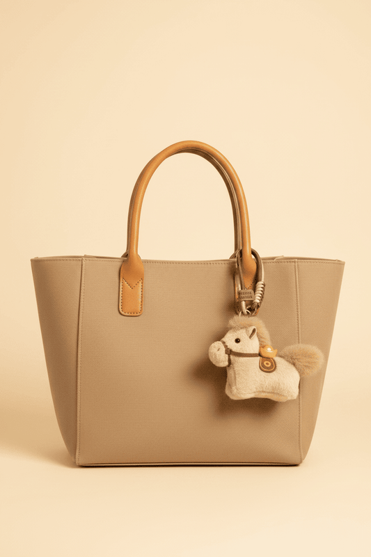 Munachi Large Fluffy Horse Bag Charm — 18cm Plush Keyring | GrinSquid GrinSquid