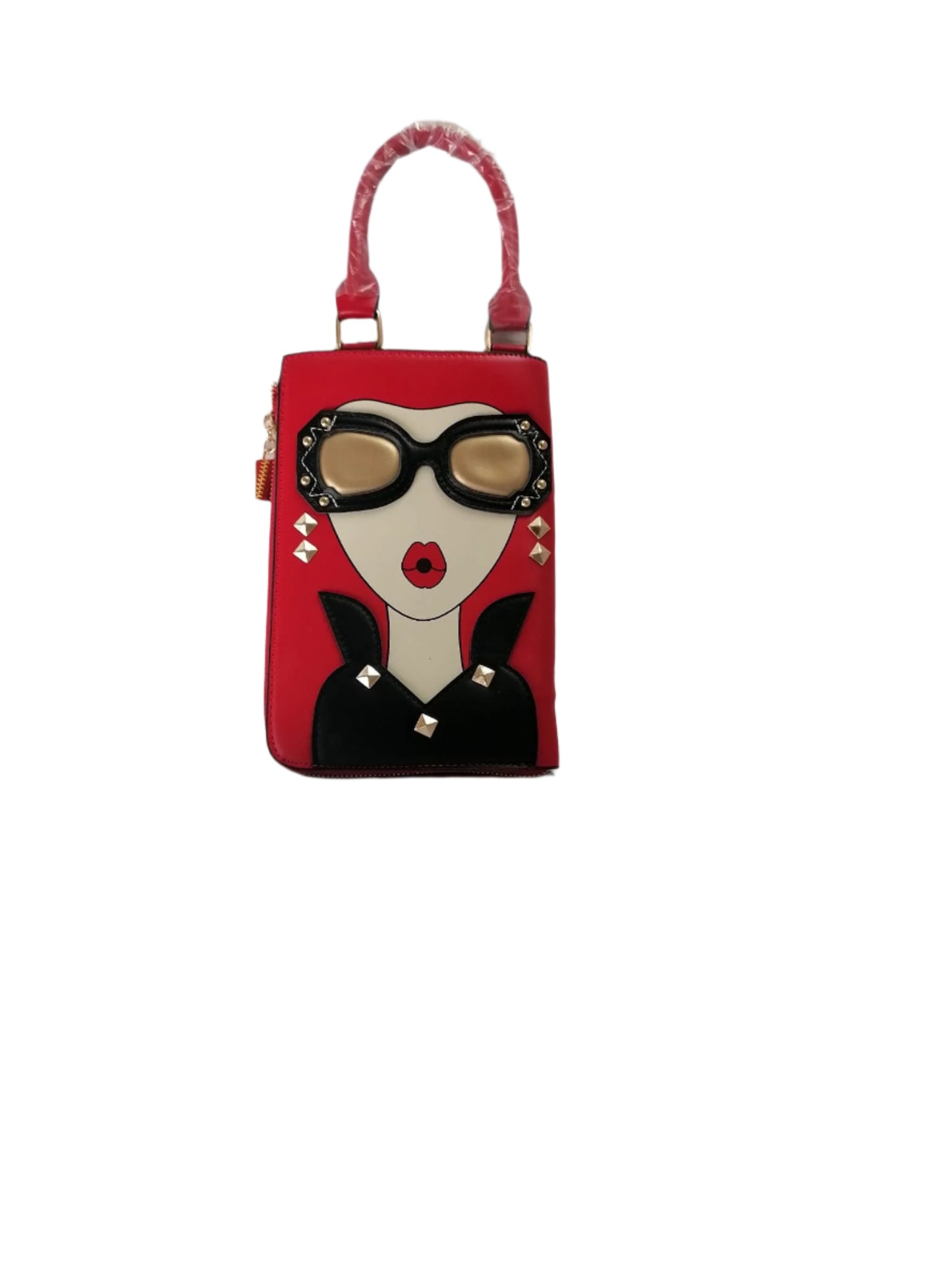 Amani Bags Stainless Steel Trolley Coin Bag for Women close up premium accessory view”