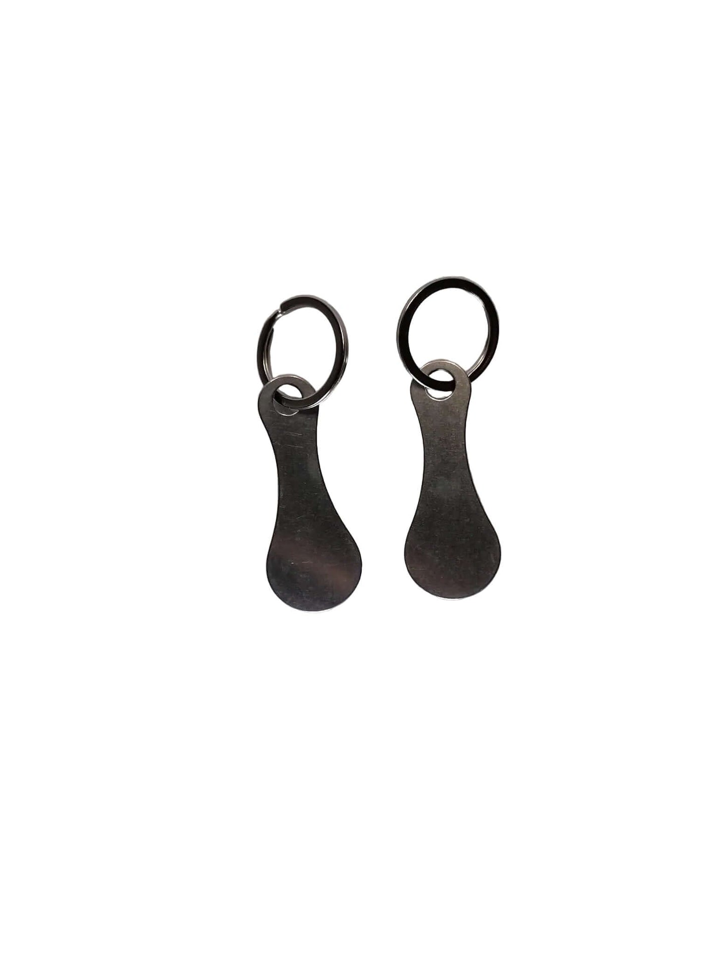 Stainless steel shopping trolley key token keychain accessory