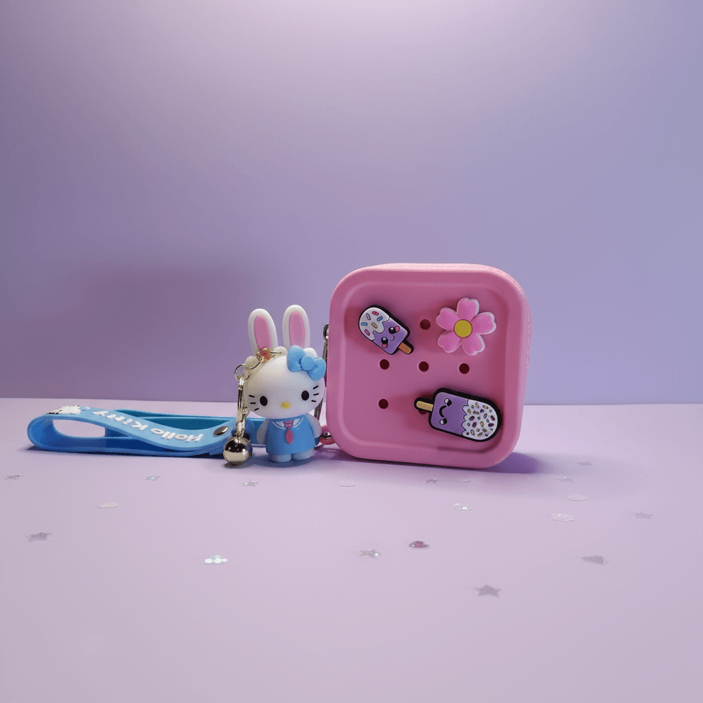 Tirzah kawaii bundle set by GrinSquid — silicone coin purse and character keychain UK