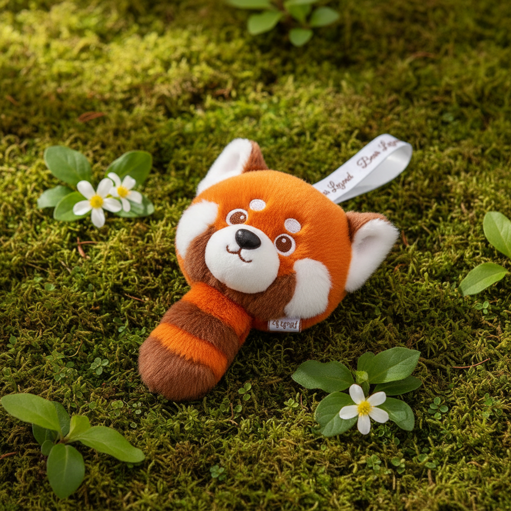 Raccoon plush keyring charm by GrinSquid — kawaii accessories UK