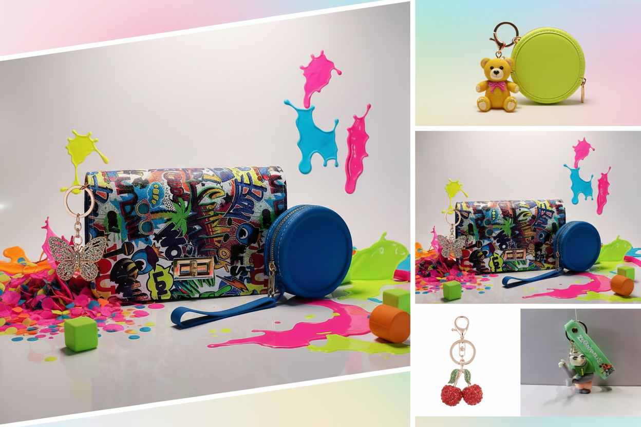 Kawaii Accessories Mood Board – Asymmetric Layout