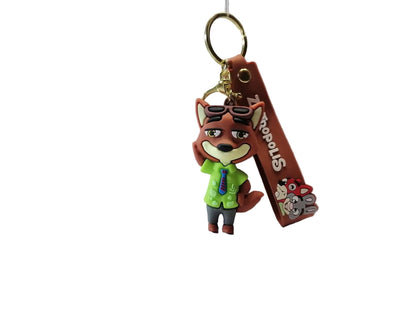 Rose gold cartoon animal keyring bag charm