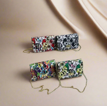Aisha Bags vibrant fashion handbags in colorful designs with chains, perfect for stylish everyday use.