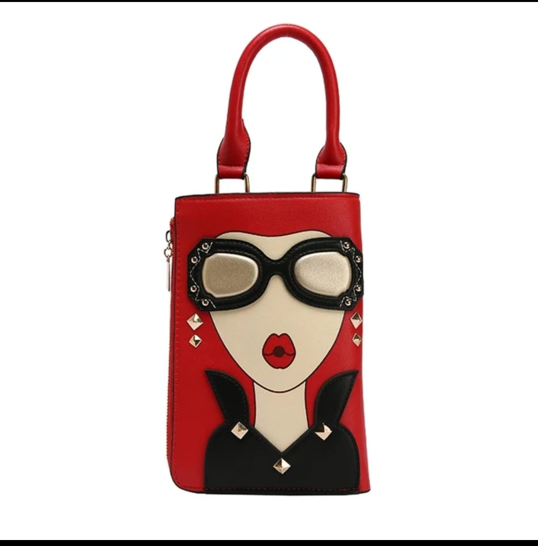 Amani Bags Stainless Steel Trolley Coin Bag for Women close up premium accessory view”