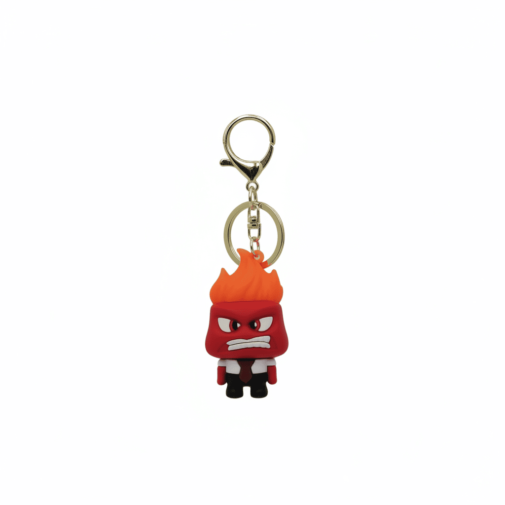 Keychain with a cartoon character on a white background