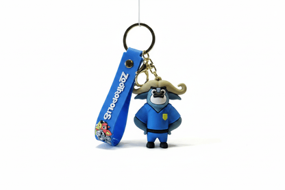 Blue cartoon animal keyring bag charm