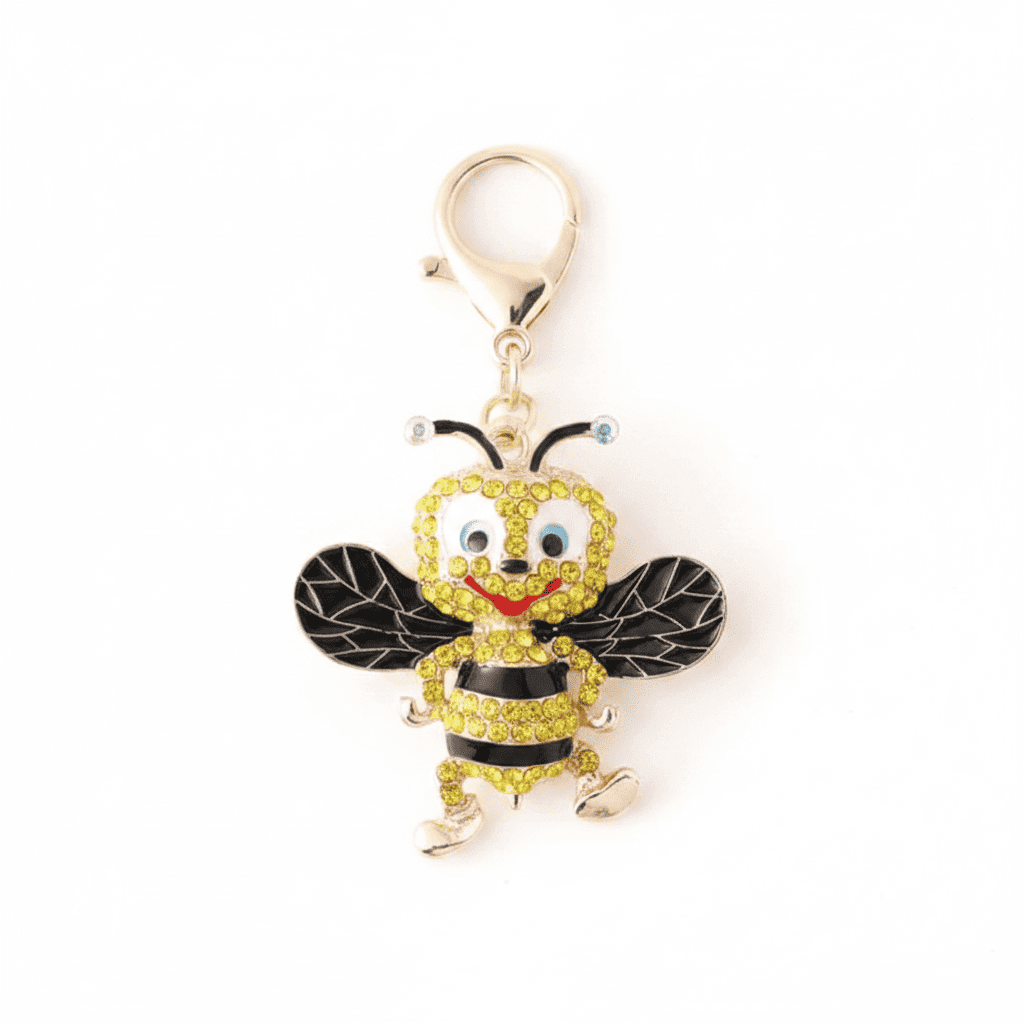 Chinaza Rhinestone Bee Keychain & Bag Charm | GrinSquid GrinSquid