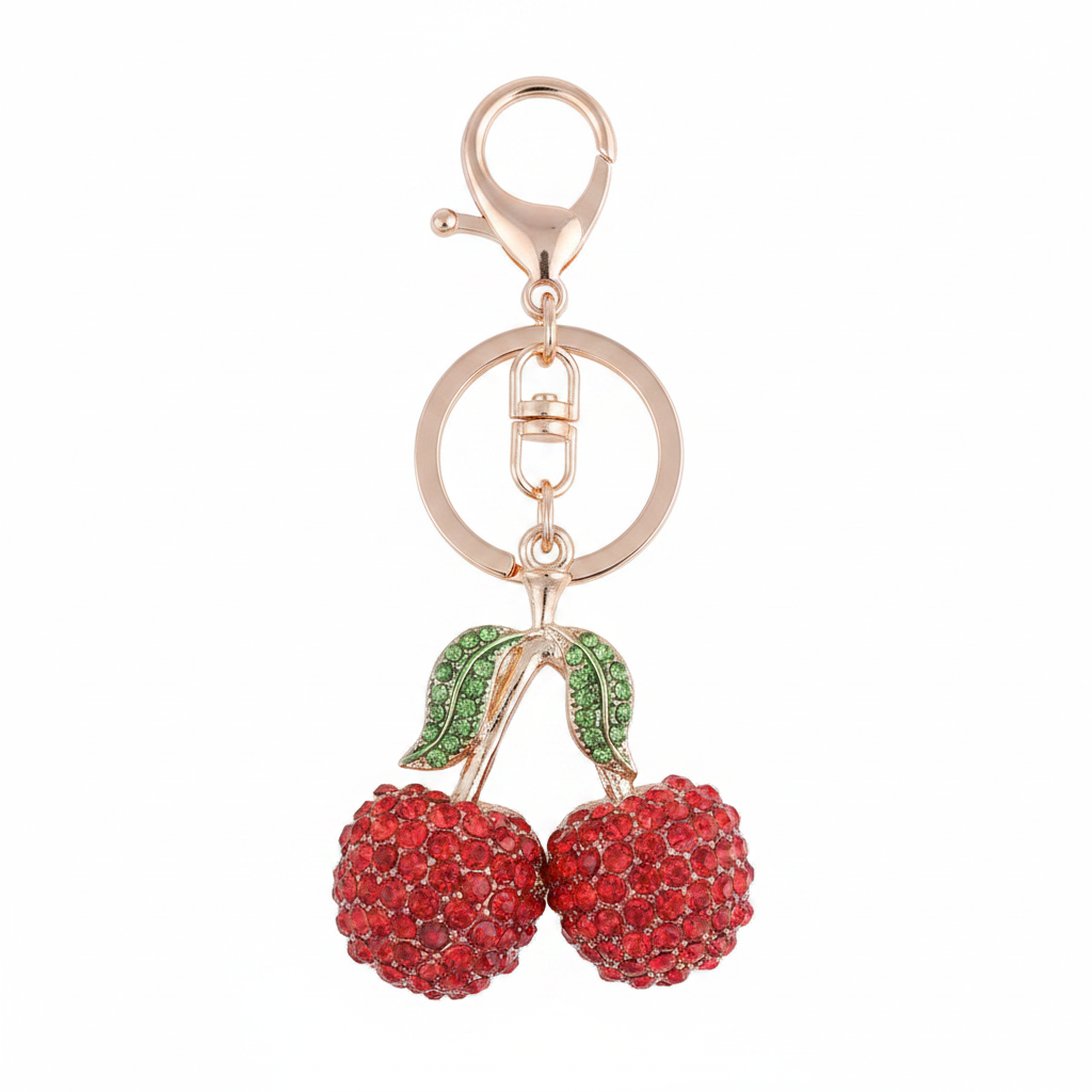 Crystal Cherry Keychain