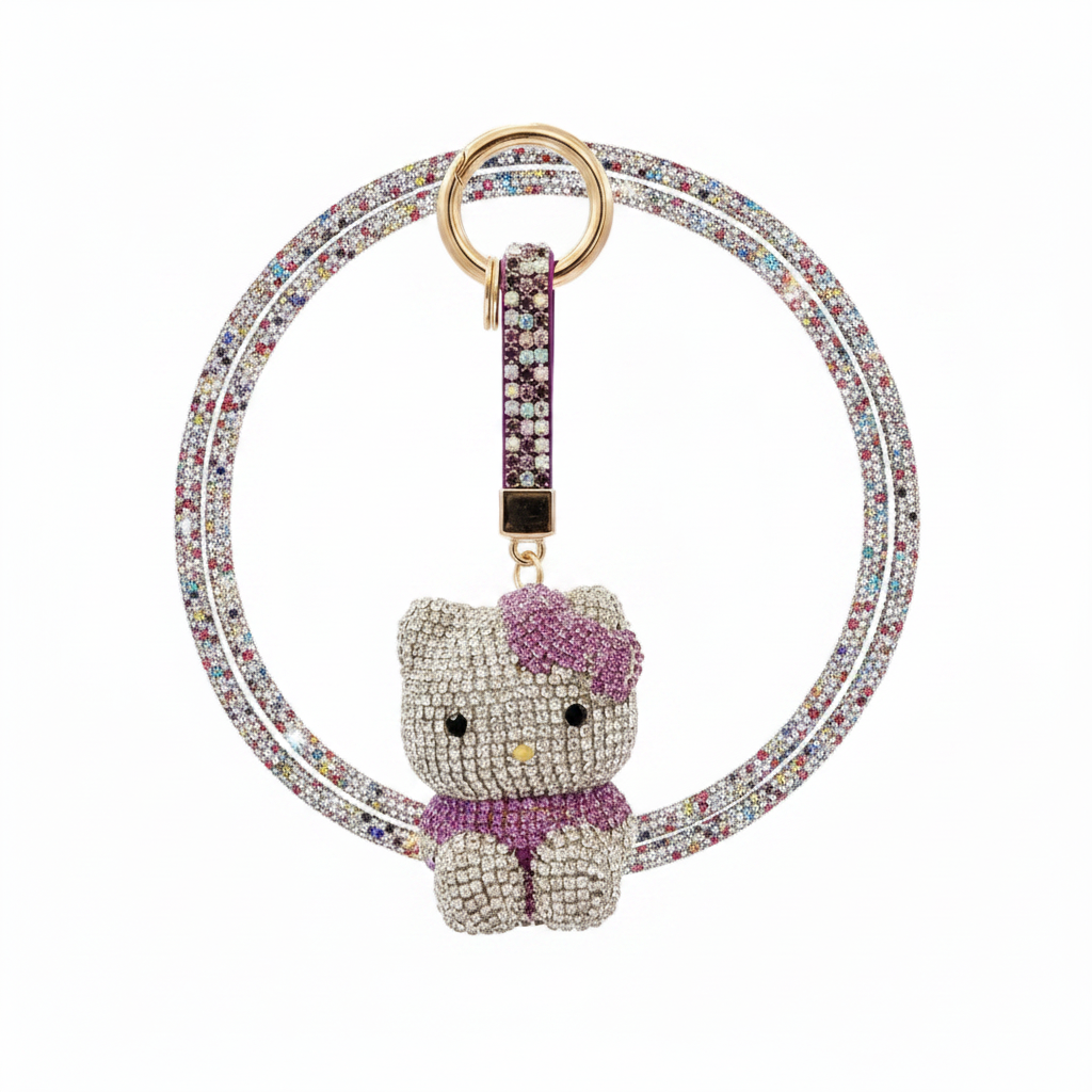 Crystal Kitty Purple & Lanyard Pairing
