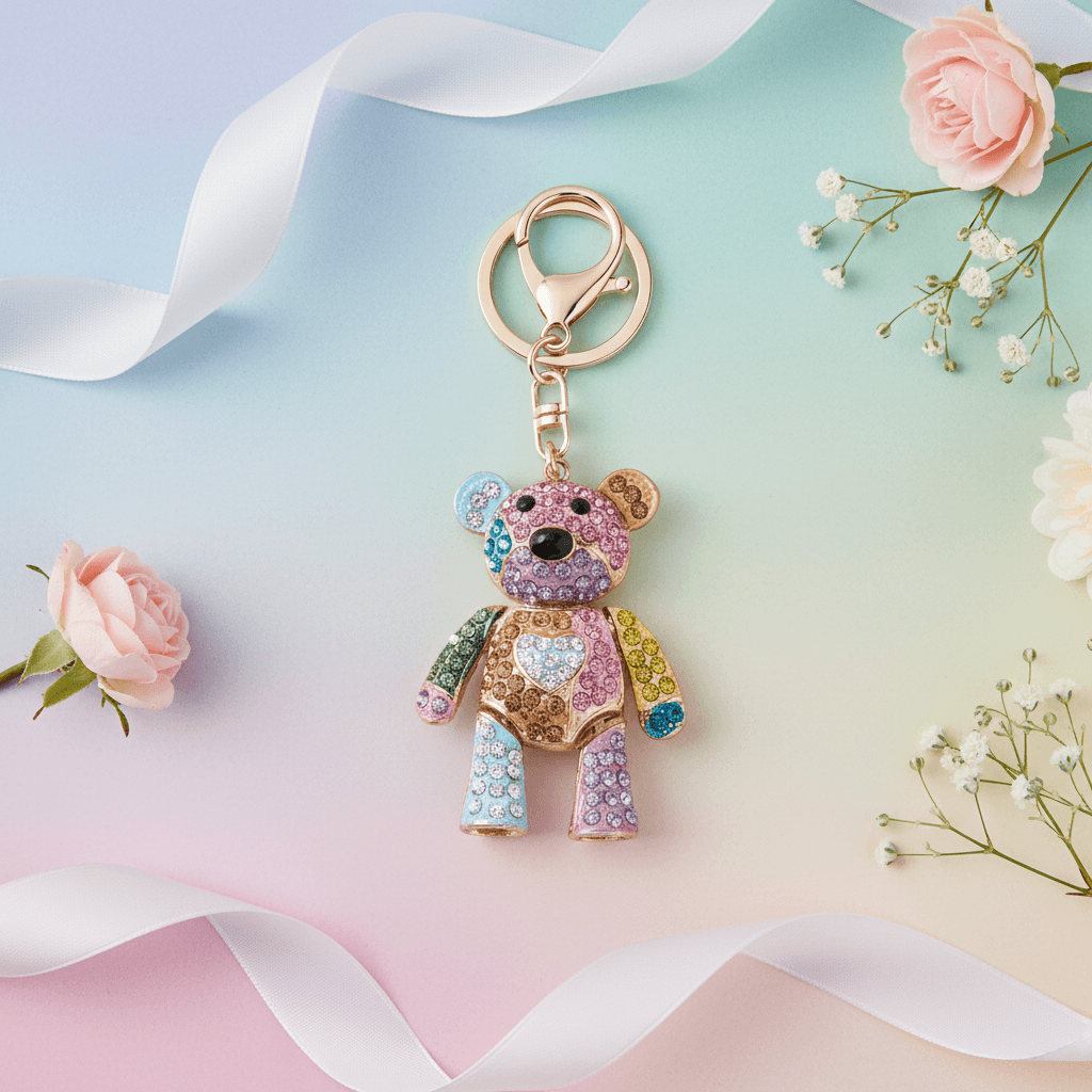 Crystal Teddy Bear Keychain Ad Shot
