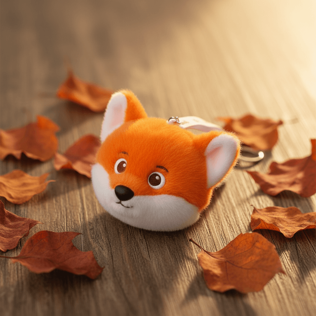 Nneka orange fox plush charm and coin purse by GrinSquid