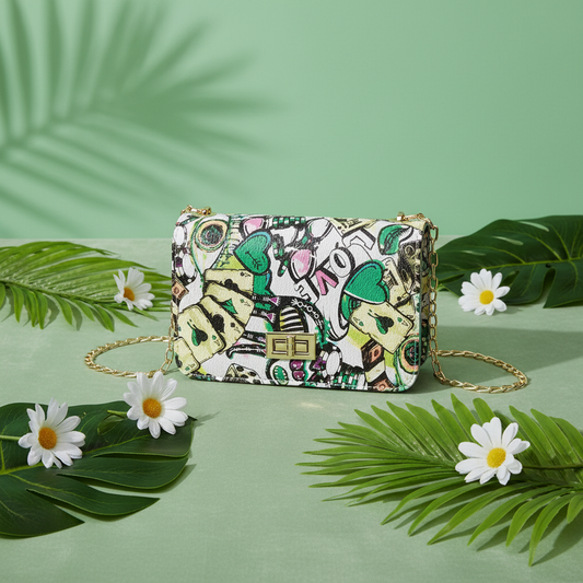 Green Graffiti Bag