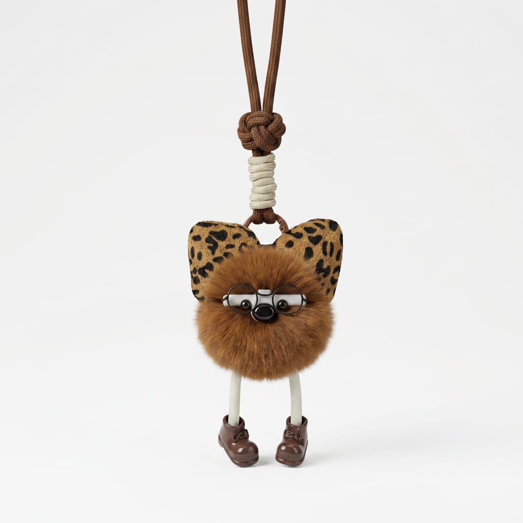 Jabari Keyring oversized glasses plush keychain