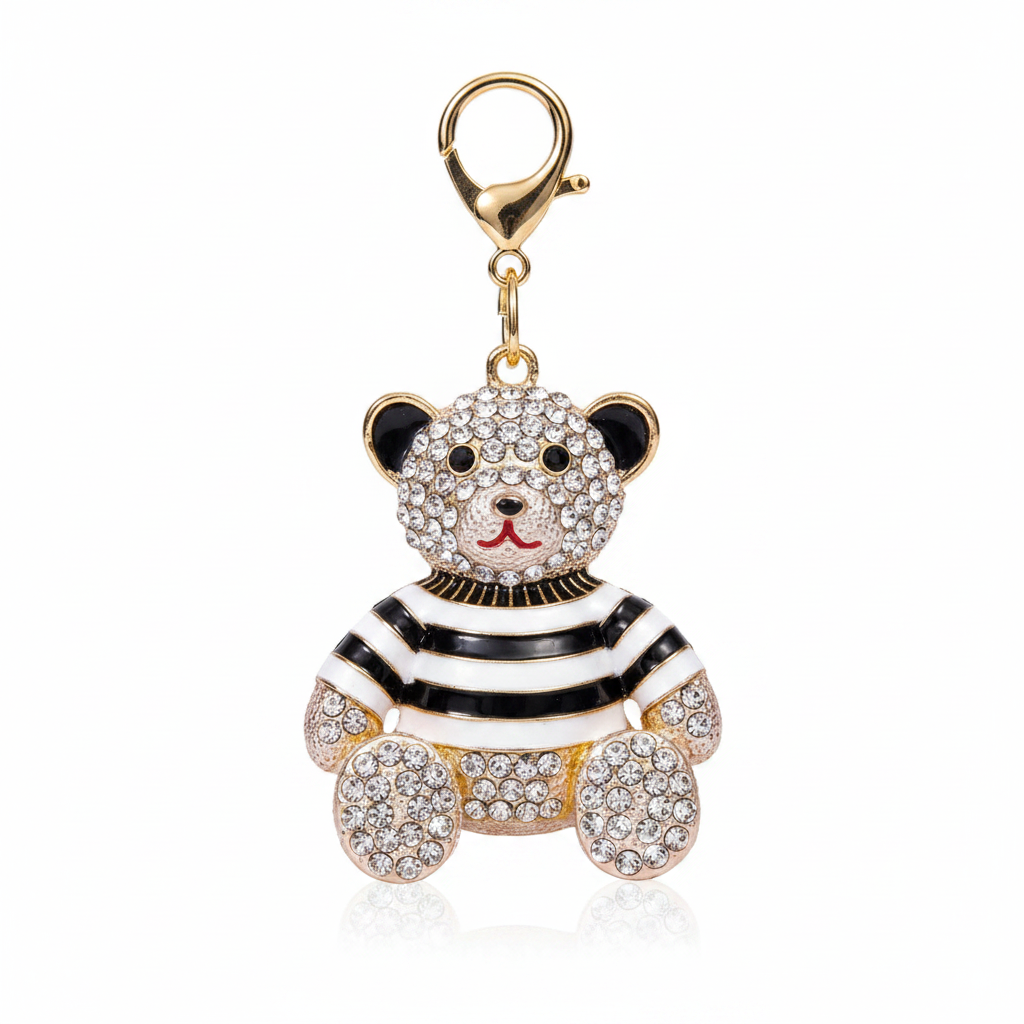 Kadi Teddy Keychain - Black & White
