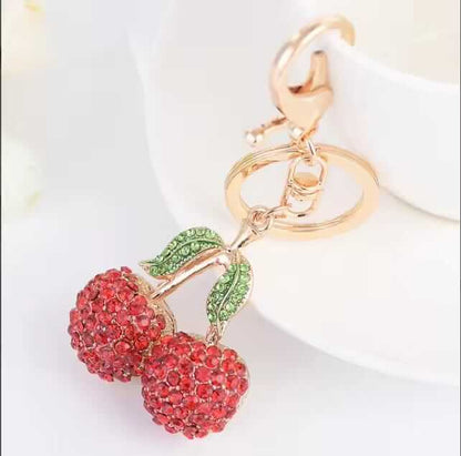 Ozioma Rhinestone Cherry Keychain & Bag Charm | GrinSquid GrinSquid