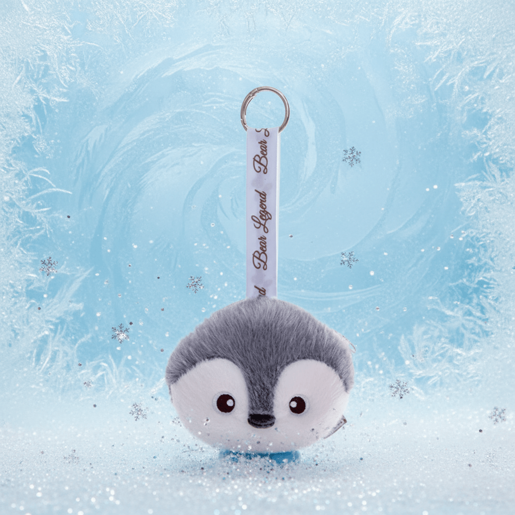 Nneka grey penguin plush charm and coin purse by GrinSquid