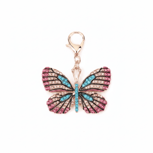 Safi Butterfly Keychain - Pink Teal