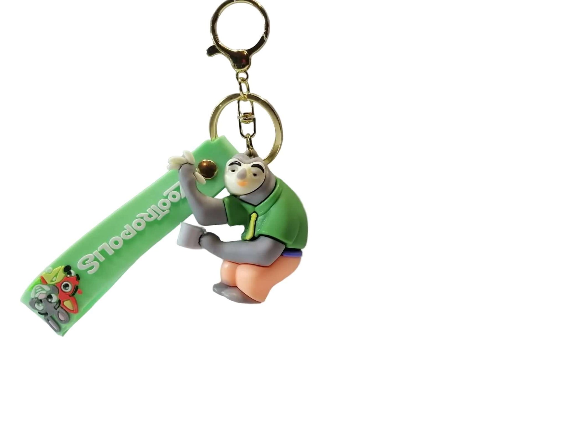 Green cartoon animal keyring bag charm