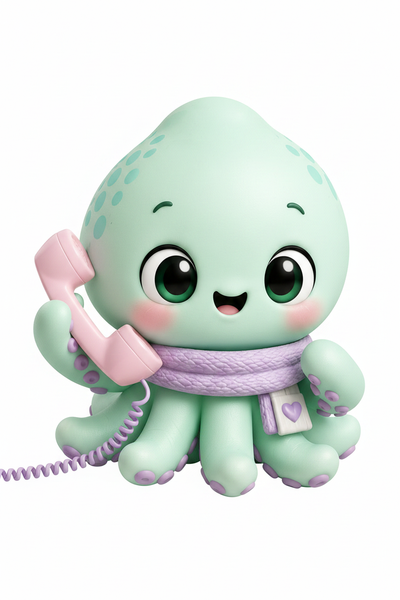 Squiddy on the phone