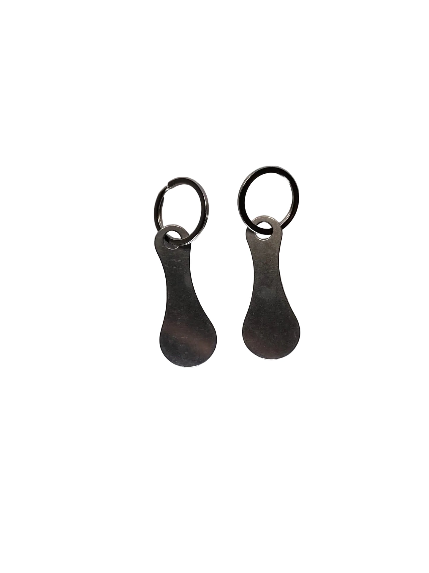 Stainless steel shopping trolley key token keychain accessory