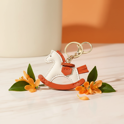 White Orange Rocking Horse
